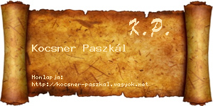 Kocsner Paszkál névjegykártya